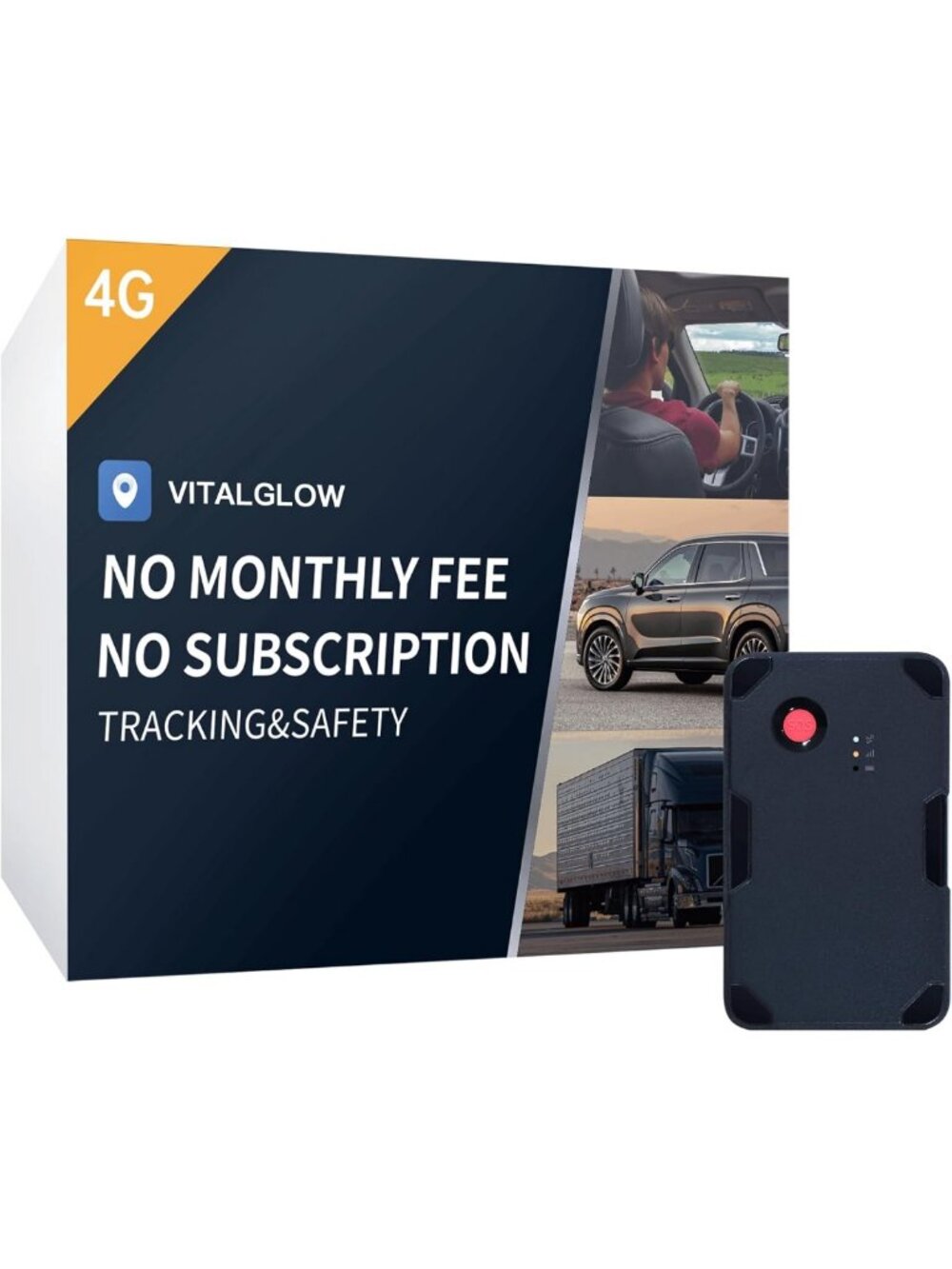 GPS Vehicle Tracker - No Monthly Fee, Real-Time Tracking, Easy Installation